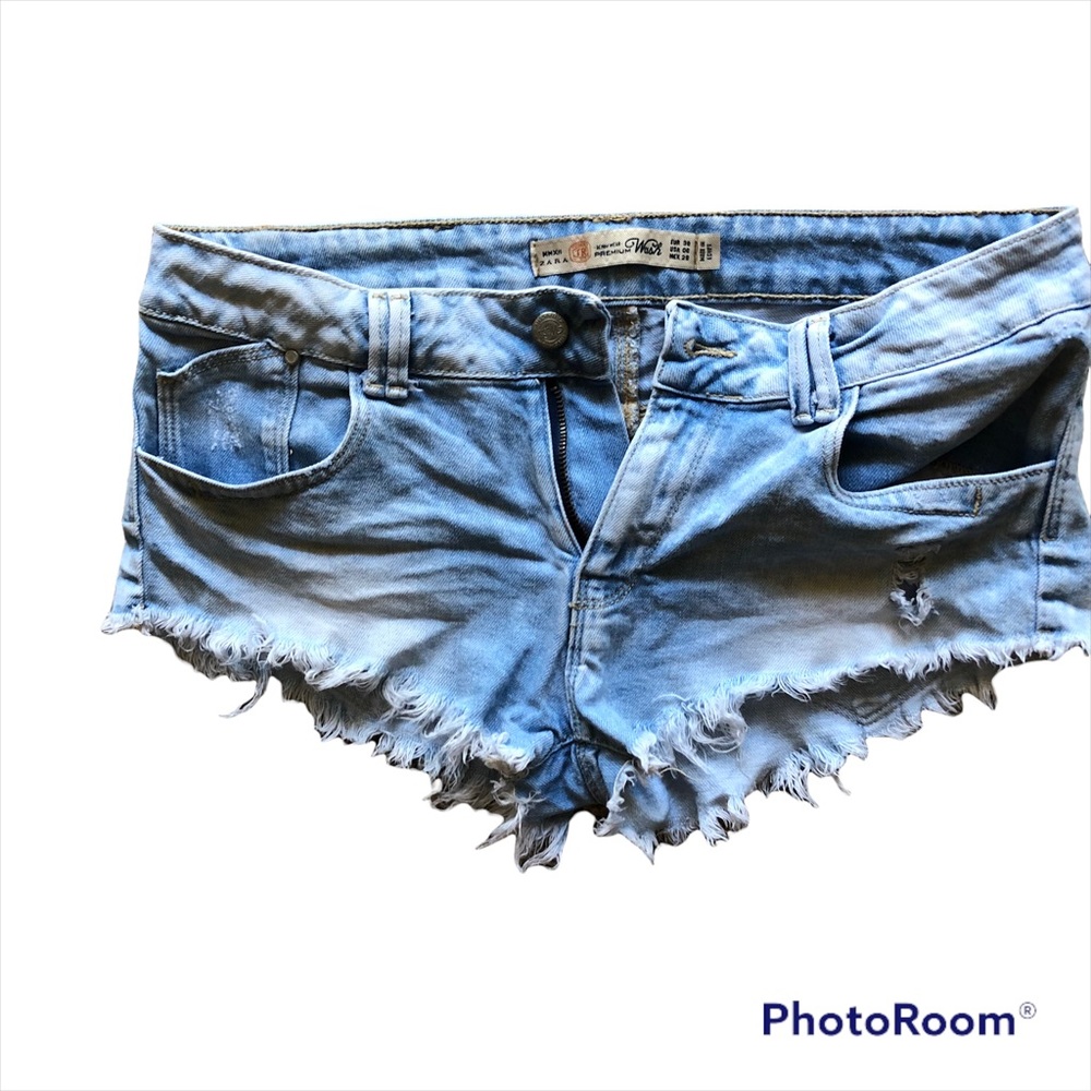 🍉Zara Premium Wash Jean Denim Cutoff shorts Women’s size 6